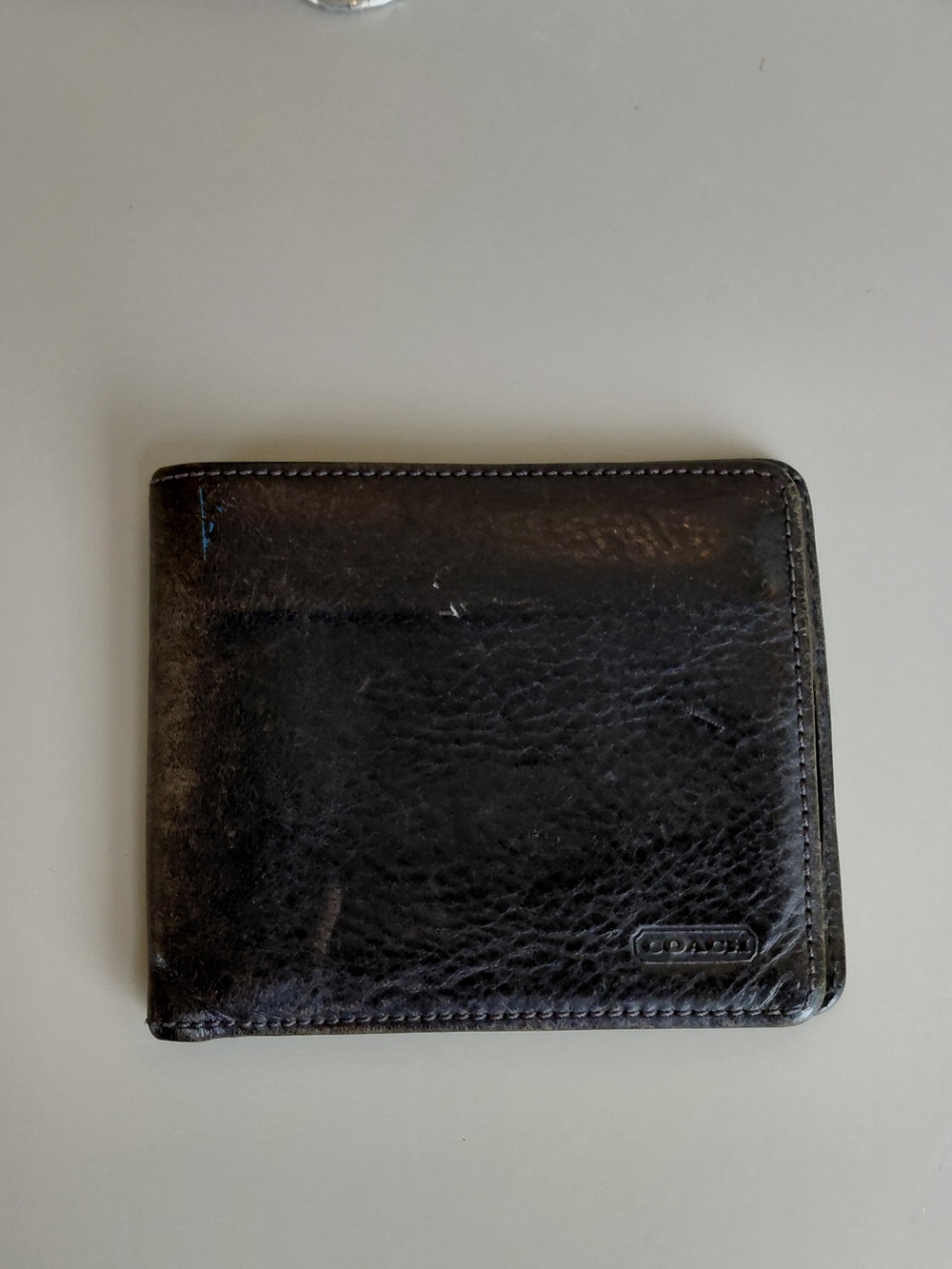 Coach Men's Black Leather Wallet with Subtle Logo